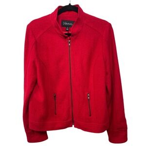 Relativity Red Wool Blend Jacket Full Zip Up Stylish Coat Outdoor Womens Size 12